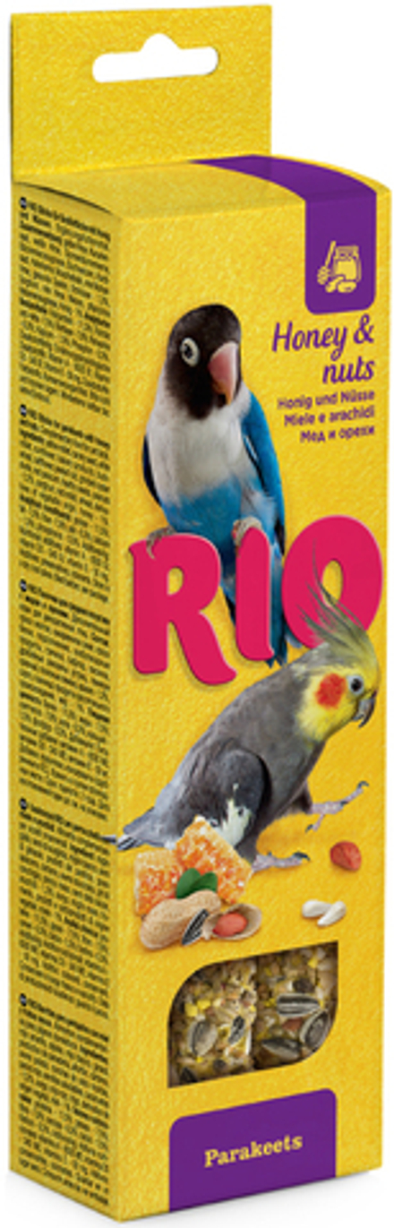 RIO палочки для средних попугаев с медом и орехами коробка 2х75 гр