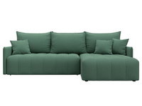 Диван угловой Лига-054 НПБ угол универсальный РОГОЖКА Амур 11 зеленый