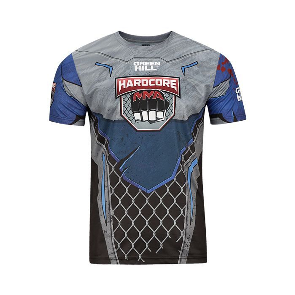 TSH-10570 Футболка HARDCORE MMA сине-чёрная