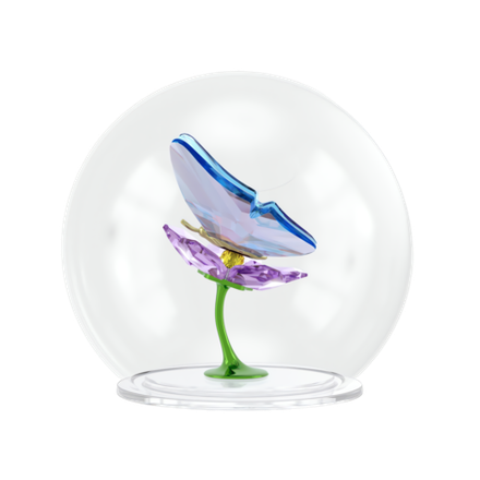 IDYLLIA:GLASS BALL BUTTERFLY AND FLOWER