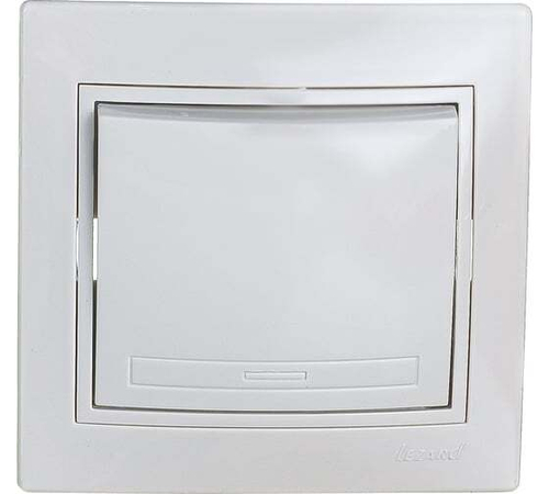 Lezard МИРА Выключатель СУ 1 кл. 10А белый корпус PC 701-0202-100