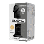 Черный фаллоимитатор 19,2см на присоске SilexD Premium Silicone Dildo 7,5" Model 2
