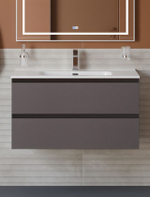 Тумба с раковиной подвесная BelBagno KRAFT-800-2C-SO-GSO Темно-Серый матовый, раковина белая BB800ETL