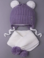 Шапка детская осенняя и шарф с ушками