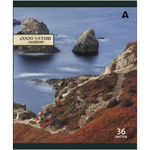 Тетрадь 36 л., А5, клетка, Alingar "Good nature", скрепка, офсет, мелованная бумага, 5 дизайнов в пленке т/у