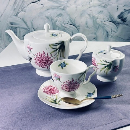 Lenardi 205-958 Чайный сервиз 14пр.240 мл FLOWERS в под.уп.(х3)Костяной фарфор