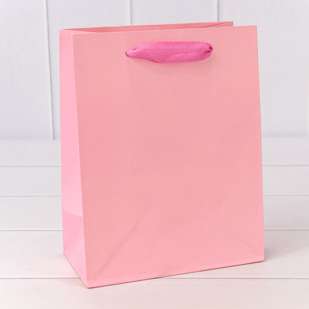 Пакет подарочный 18х23х10см (Розовый, Крафт)