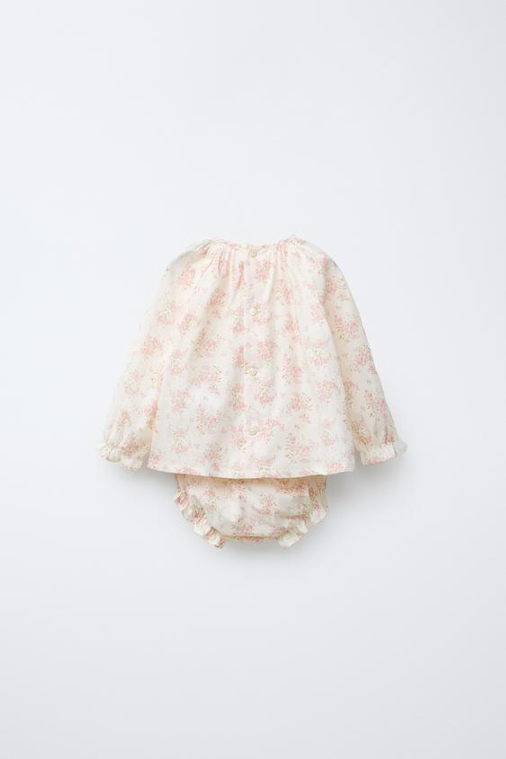 ZARA БЛУЗА И ТРУСЫ С ЦВЕТОЧНЫМ ПРИНТОМ, РОЗОВЫЙ