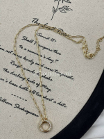 Колье-основа золотистое с карабином-кольцом и стразами