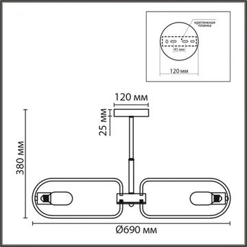 Люстра потолочная 8*E27 8058/8C чёрный/медь Almira Lumion
