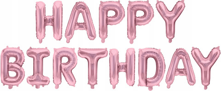 Набор шаров растяжка "Happy Birthday" (16''/41 см) Светло-розовый, 1 шт. в уп.