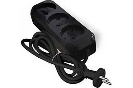 Удлинитель "UNIVersal" Е-303 ПВС 3*1 3гн. с/з 5м (еврослот)  черный