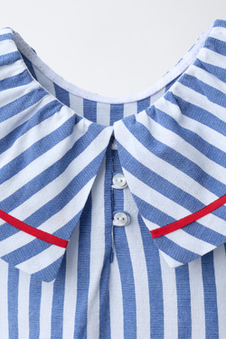 ZARA ПЛАТЬЕ В ПОЛОСКУ С КОНТРАСТНОЙ ОТДЕЛКОЙ, СИНИЙ