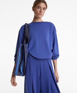 Oysho Толстовка Soft Touch с вырезом-лодочкой и модалом, синий