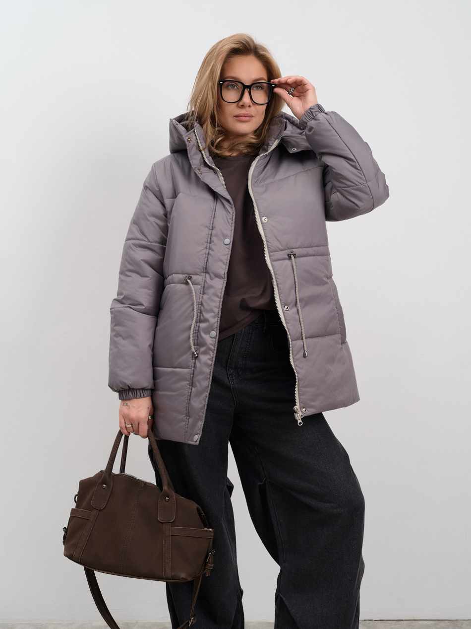 Парка женская демисезонная "Апрель" серый