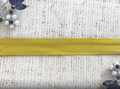 Косая бейка металлизированная, ш. 1,5 см, золото