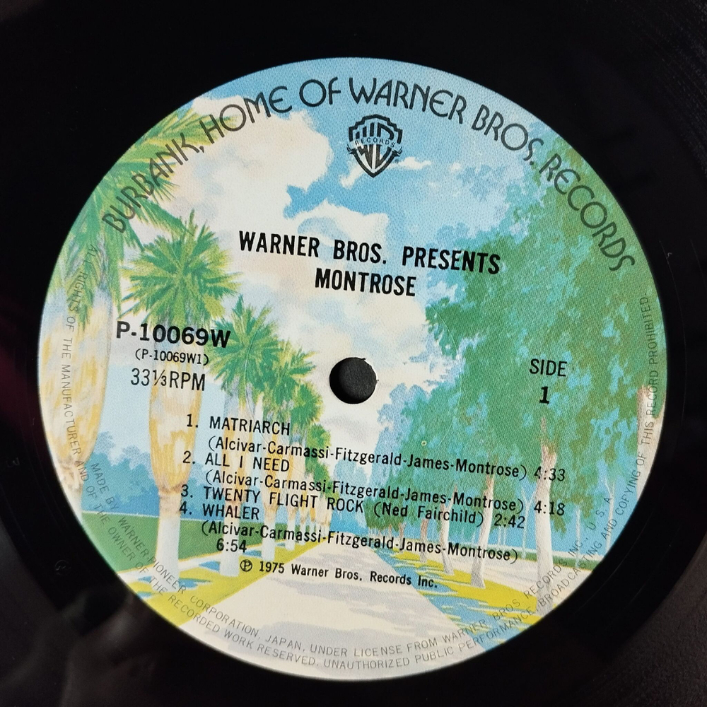 Винтажная виниловая пластинка LP Warner Bros. Presents Montrose (Japan 1975) (No Obi)