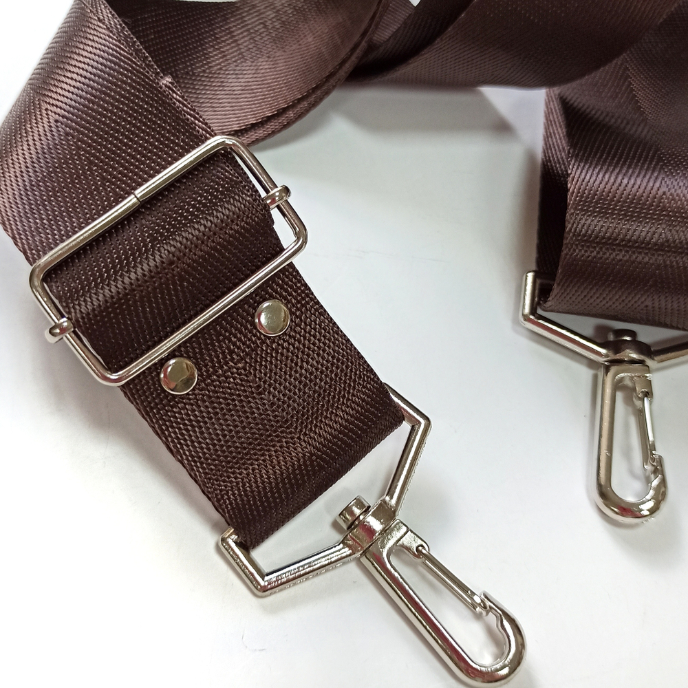 Гитарный ремень однотонный 4см Шоколад сатин