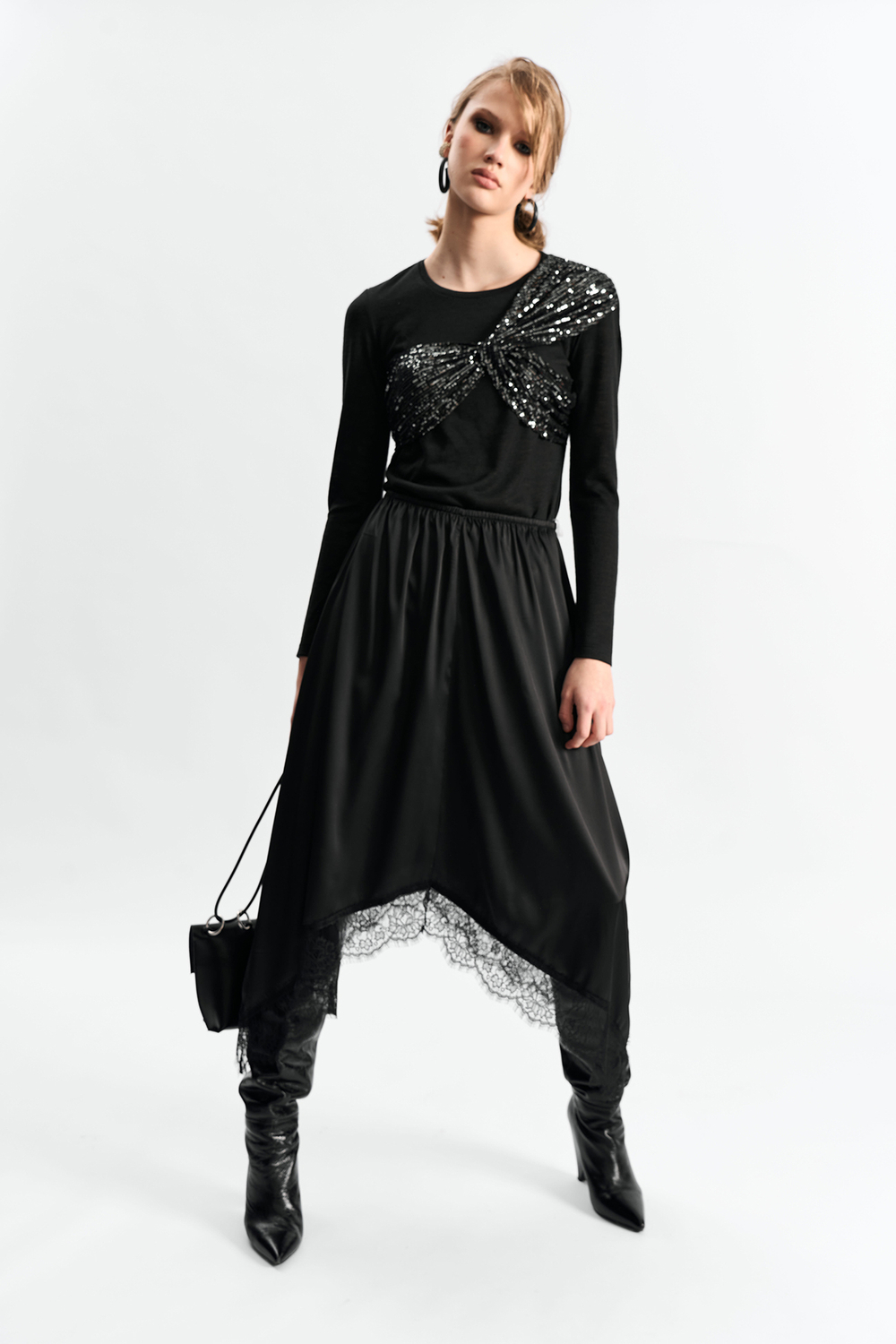 Джемпер с бантом 1267 черный