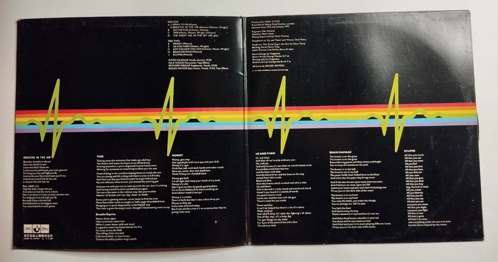 Винтажная виниловая пластинка LP Pink Floyd The Dark Side Of The Moon (Japan 1973) (No Obi)