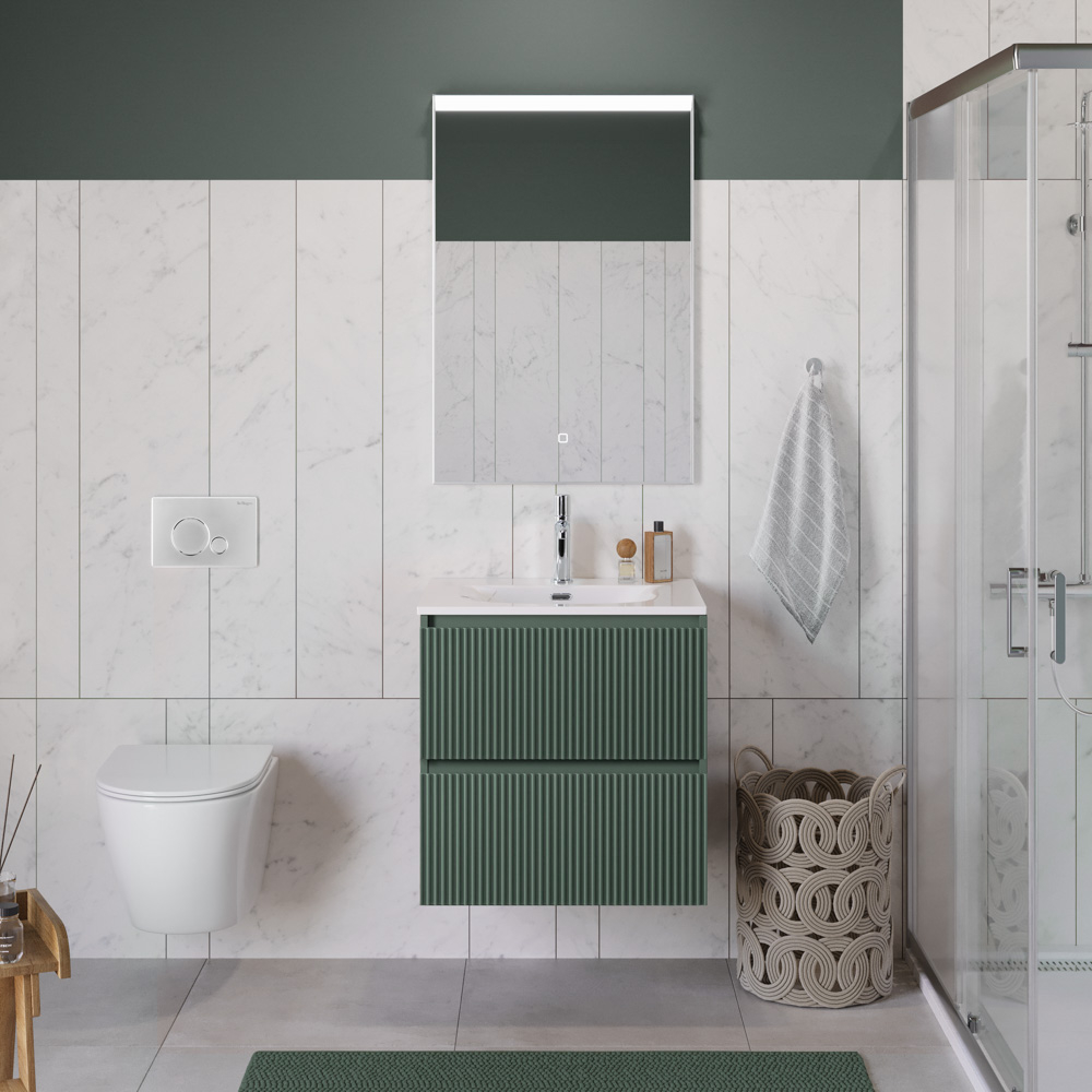 Тумба с раковиной подвесная BelBagno UNO-700-2C-SO-VO Еловый матовый, раковина белая BB-8099-70