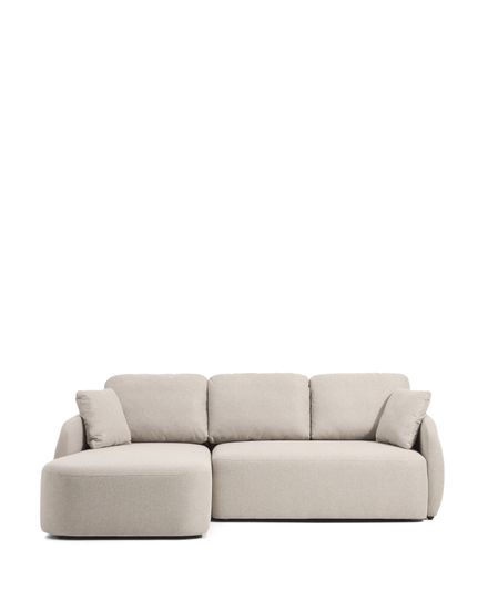 Трехместный диван-кровать Laira с левым шезлонгом из бежевого шенилла 246 см