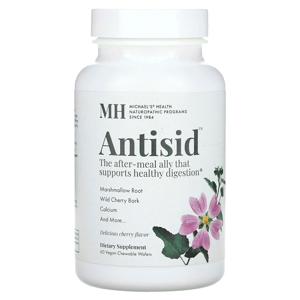 Michael's Health, Antisid, вишня, 60 веганских жевательных вафель