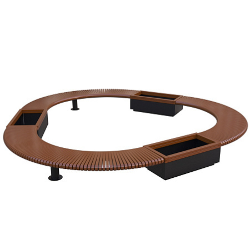 Лавка Rail Road 01 с 3-мя вазонами