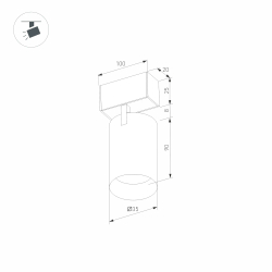 Светильник MAG-SPOT-25-R90-9W Warm3000 (BK-GD, 30 deg, 24V) (Arlight, IP20 Металл, 5 лет) 035001(1)