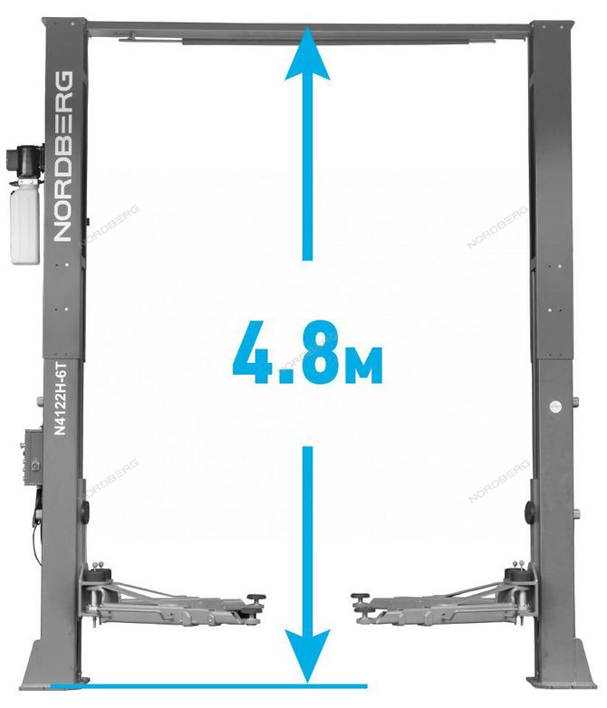 NORDBERG (N4122HE-6G) Подъемник 380V 2х стоечный 6т с верхней синхронизацией (серый)