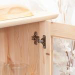 Шкаф навесной кухонный Лена 2 двери 2 полки с карнизом из массива сосны, в натуральной отделке