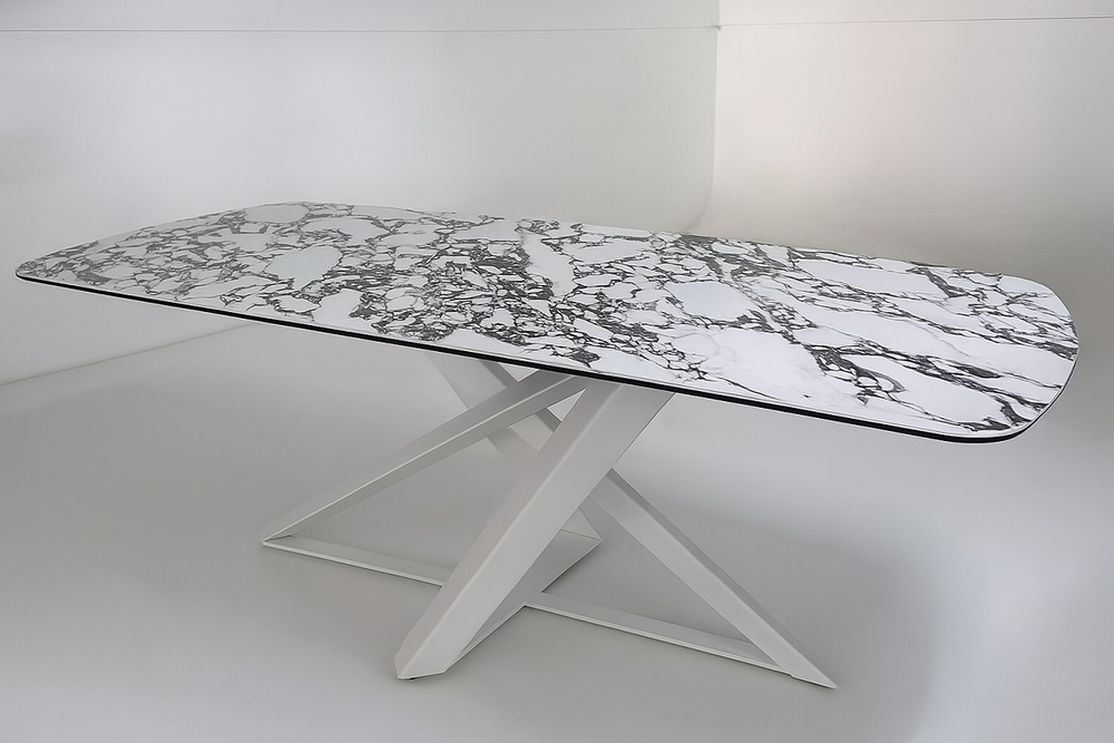Стол VICENZA 220 BULGARI WHITE, керамика / белый, ®DISAUR