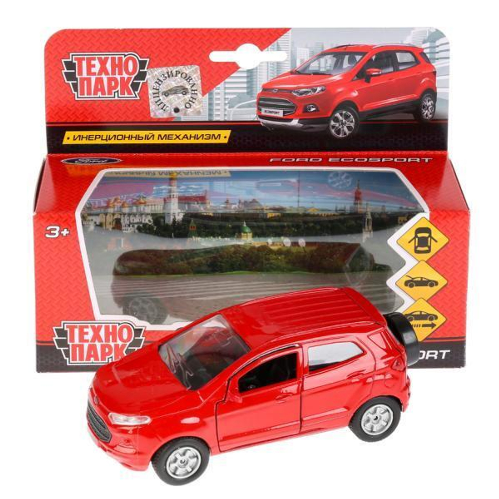 Модель ин. мет. "Ford Ecosport" 12см, красный, открыв. двери, коробка SB-18-21-N(R)-WB (Технопарк)