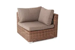 "Лунго" трансформирующийся диван из искусственного ротанга, цвет коричневый