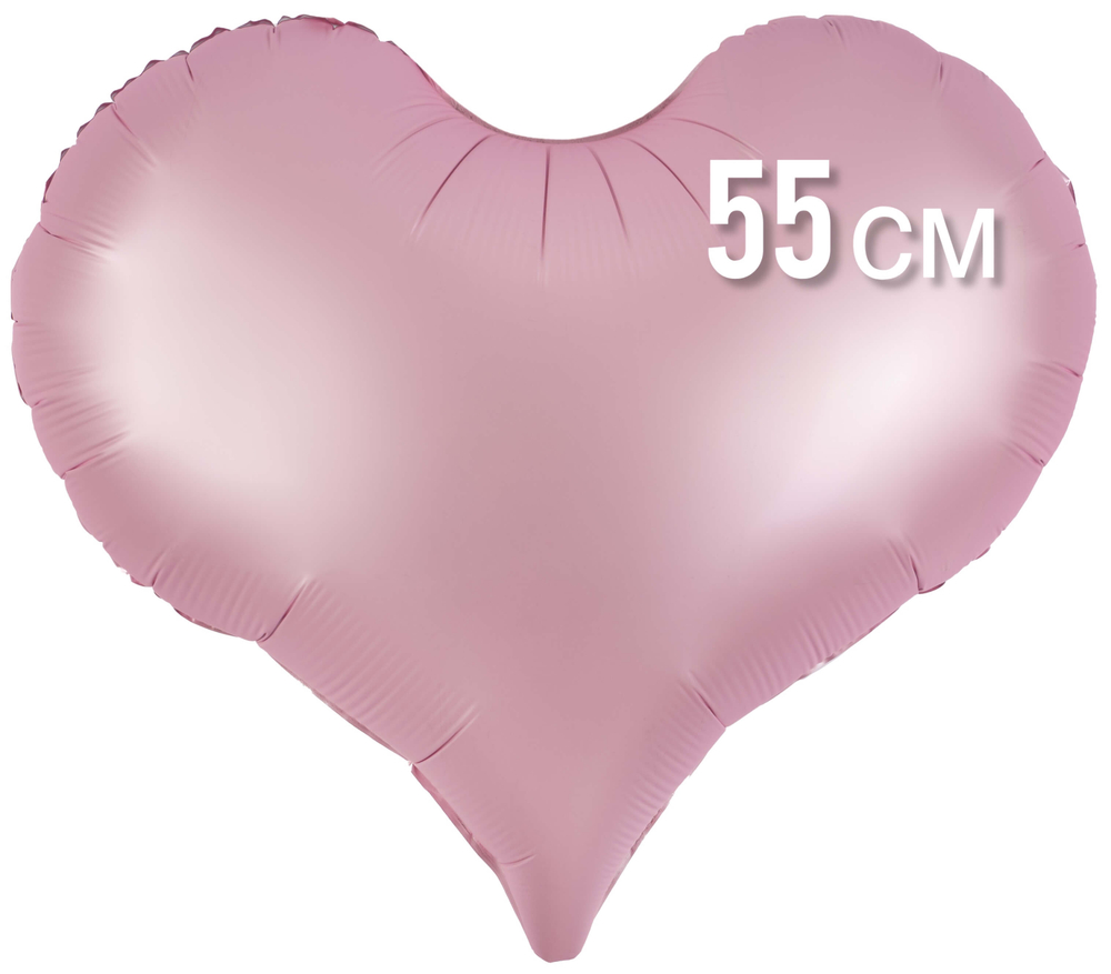 Сердце розовое матовое фольга 55 см