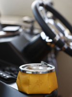 Яхтенная Пепельница нескользящая, темно-синяя, нержавеющая сталь и кожа (10254680)