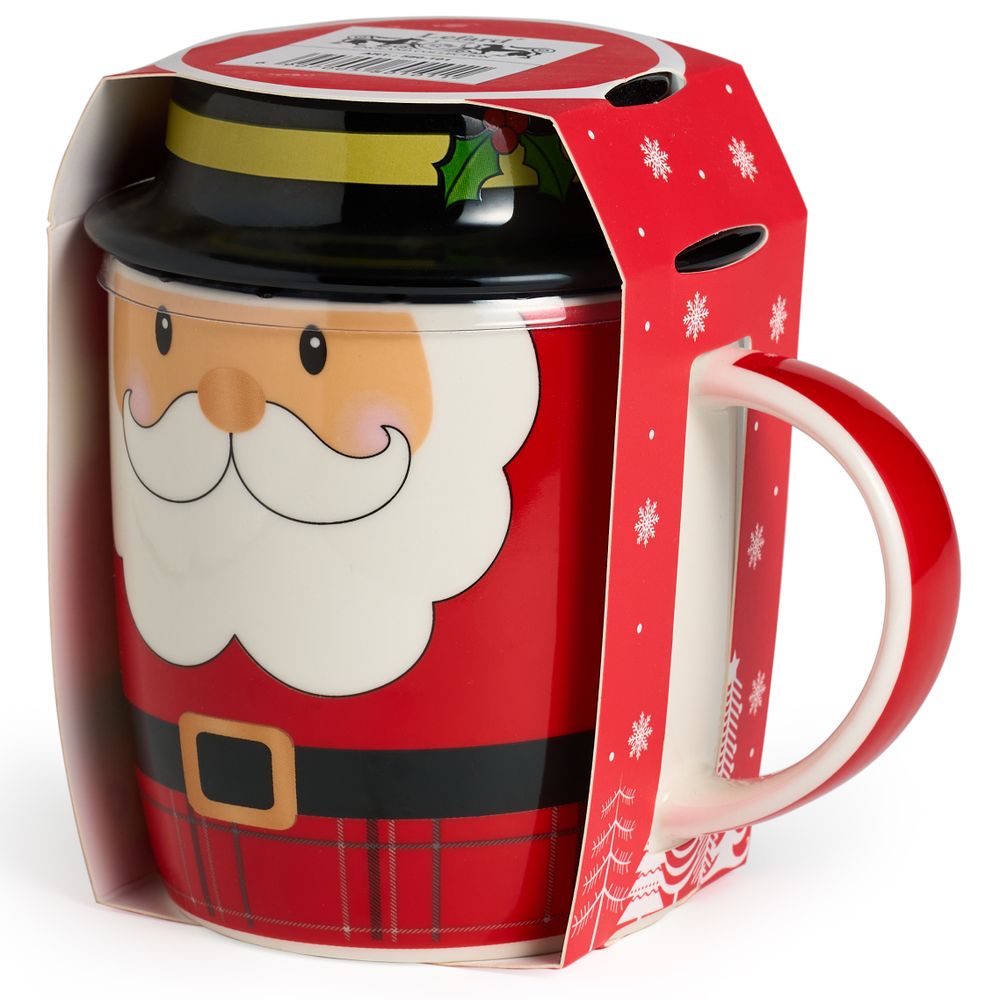 КРУЖКА С КРЫШКОЙ LEFARD "САНТА" 355 МЛ