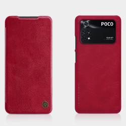 Кожаный чехол-книжка Nillkin Leather Qin для Xiaomi Poco M4 Pro 4G