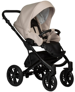 Детская коляска Indigo Mio Eco 3 в 1 с автокреслом Avionaut Cosmo 02 св.бежевая кожа