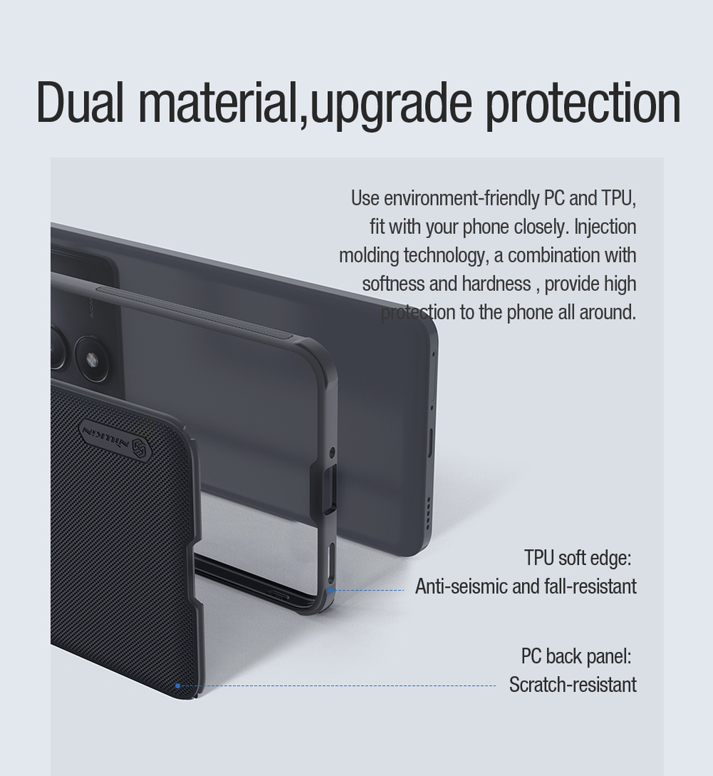 Чехол усиленный от Nillkin c встроенным круглым магнитом для Xiaomi Poco F6 Pro, серия Super Frosted Shield Pro Magnetic Case