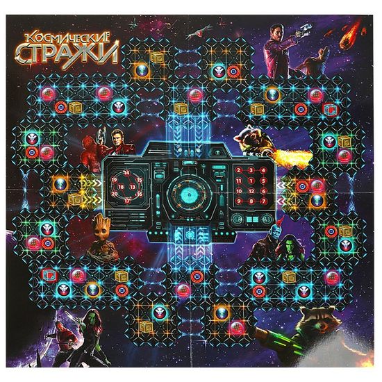 Настольная игра-ходилка квадрат. Космические стражи. 40 карточек. 250х250х55мм. Умные игры