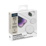 Беспроводное зарядное устройство MagSafe Charge 2 в 1: iPhone, Apple Watch, AirPods 18Вт, белый