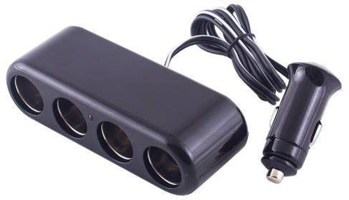 Прикуриватель 4 гнезда 12 В предохранитель 10 А черный Skyway