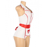 Ролевой костюм медсестры "Первая сексуальная помощь" M-L (халат, фартук, головной убор, повязка)