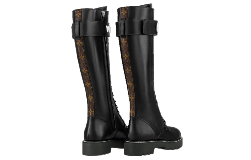 LOUIS VUITTON Territory Flat High Ranger Boots "Black" Women"s