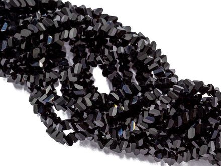 Нить бусин для украшений 4мм (ювелирное стекло черный)