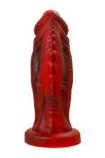 Силиконовый вибратор Monster Saur - 20 см. (Цвет: красный с черным)