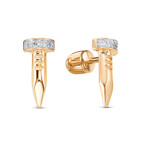 Серьги из золота 585 пробы с Фианит