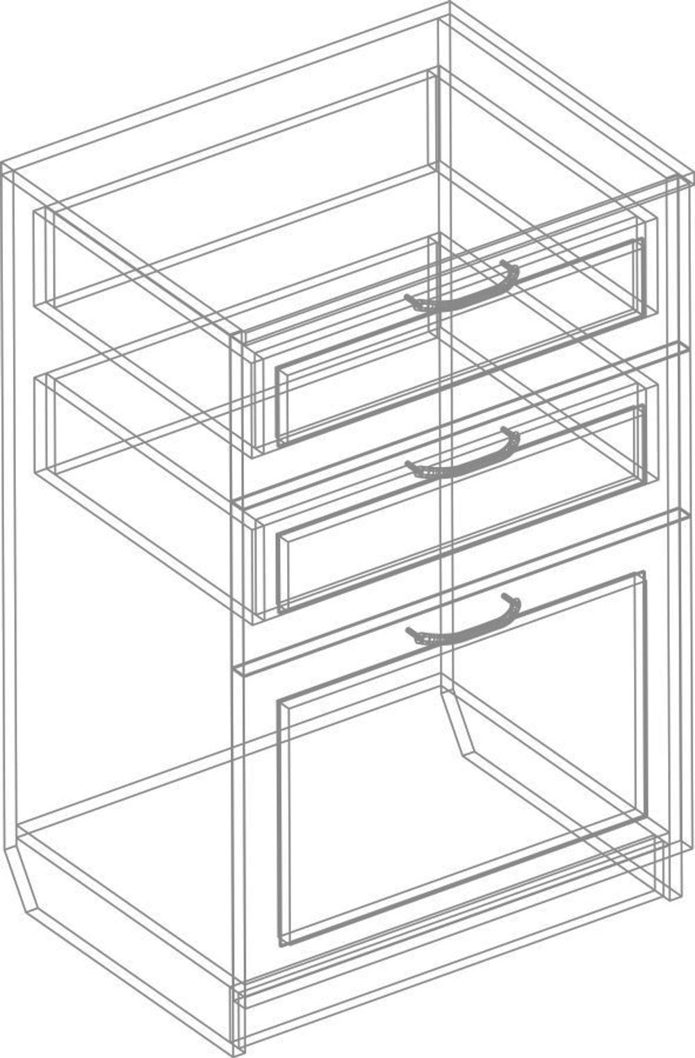 Тумба 1 ств. с 2 ящ. "Филадельфия" ПФ-05 (дуб баррик/жалюзи серый), Велес