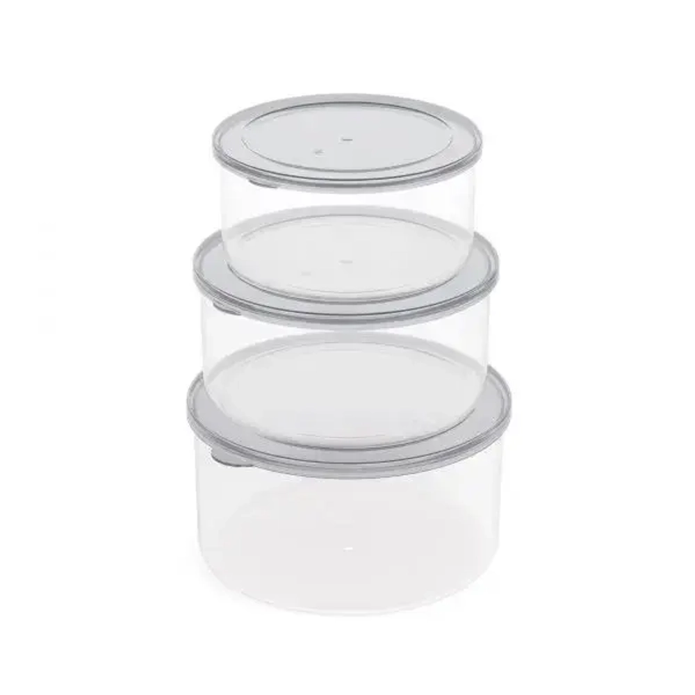 Набор емкостей для СВЧ Смак (0,5л;0,7л;1л) (серо-тонированный) (комплект 28 шт)